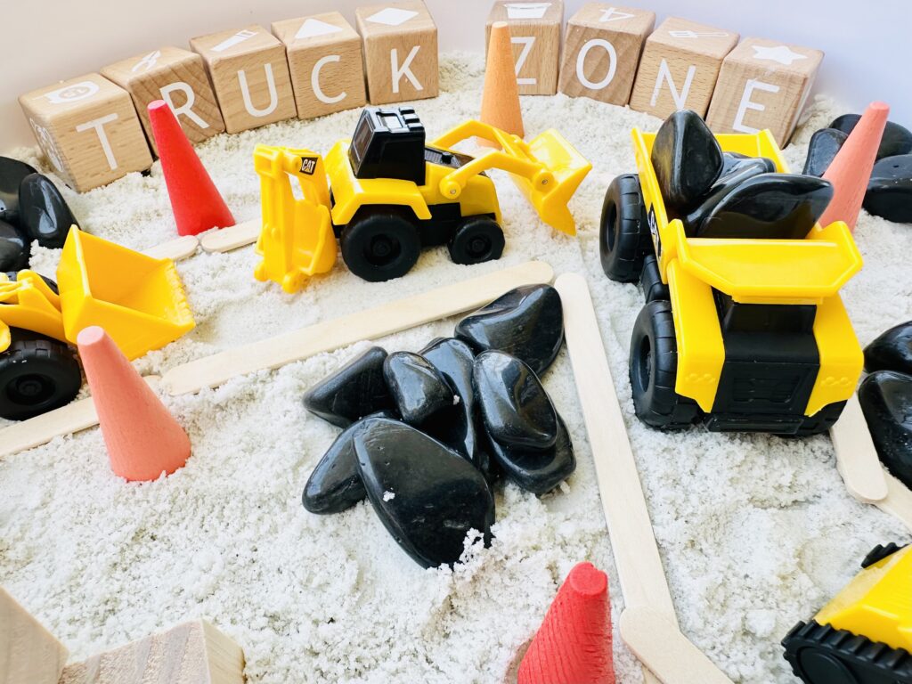 How To Make A Kinetic Sand Construction Sensory Bin