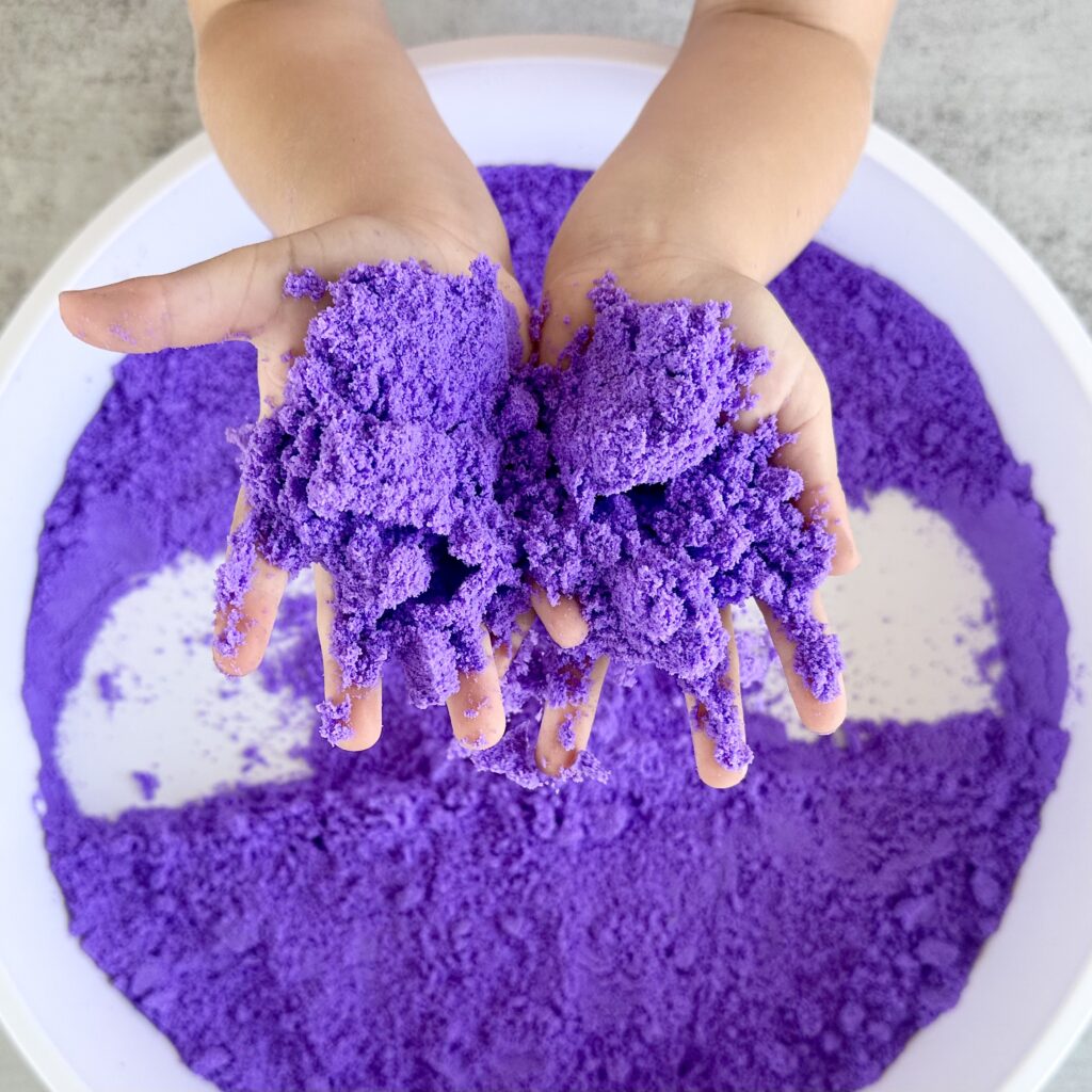 How To Make A Colorful Kinetic Sand Mermaid Sensory Bin