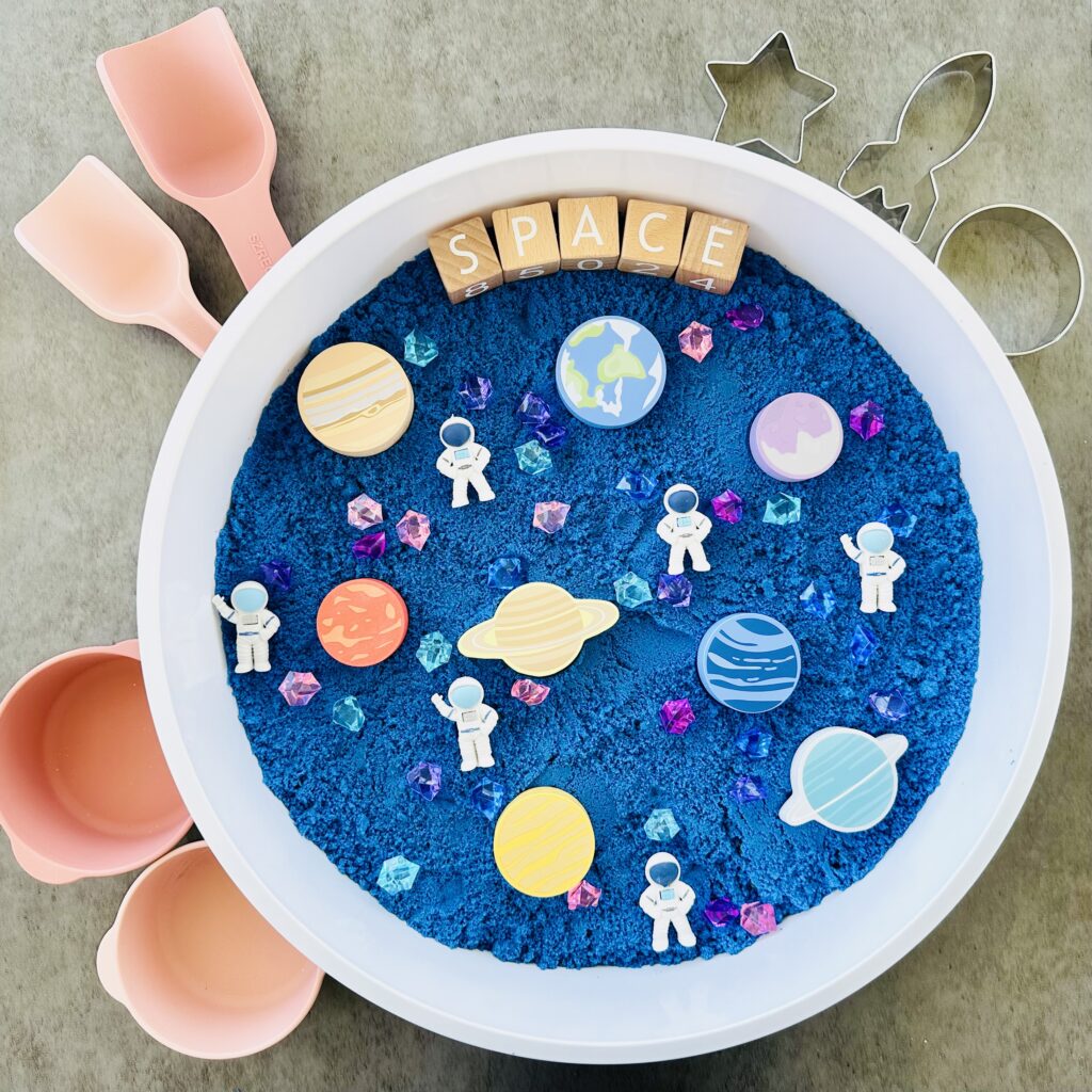The Best DIY Kinetic Sand Space-Themed Sensory Bin