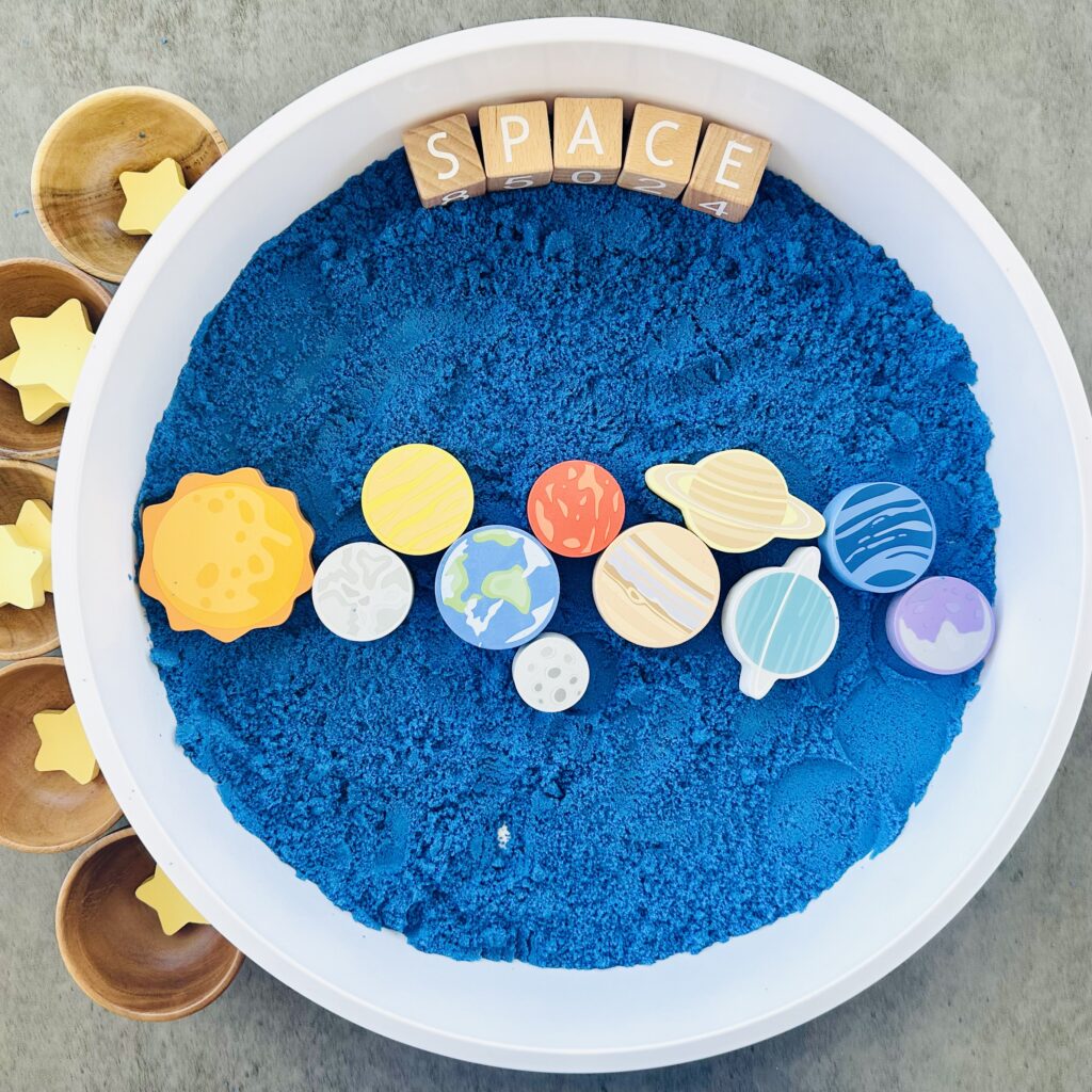 The Best DIY Kinetic Sand Space-Themed Sensory Bin