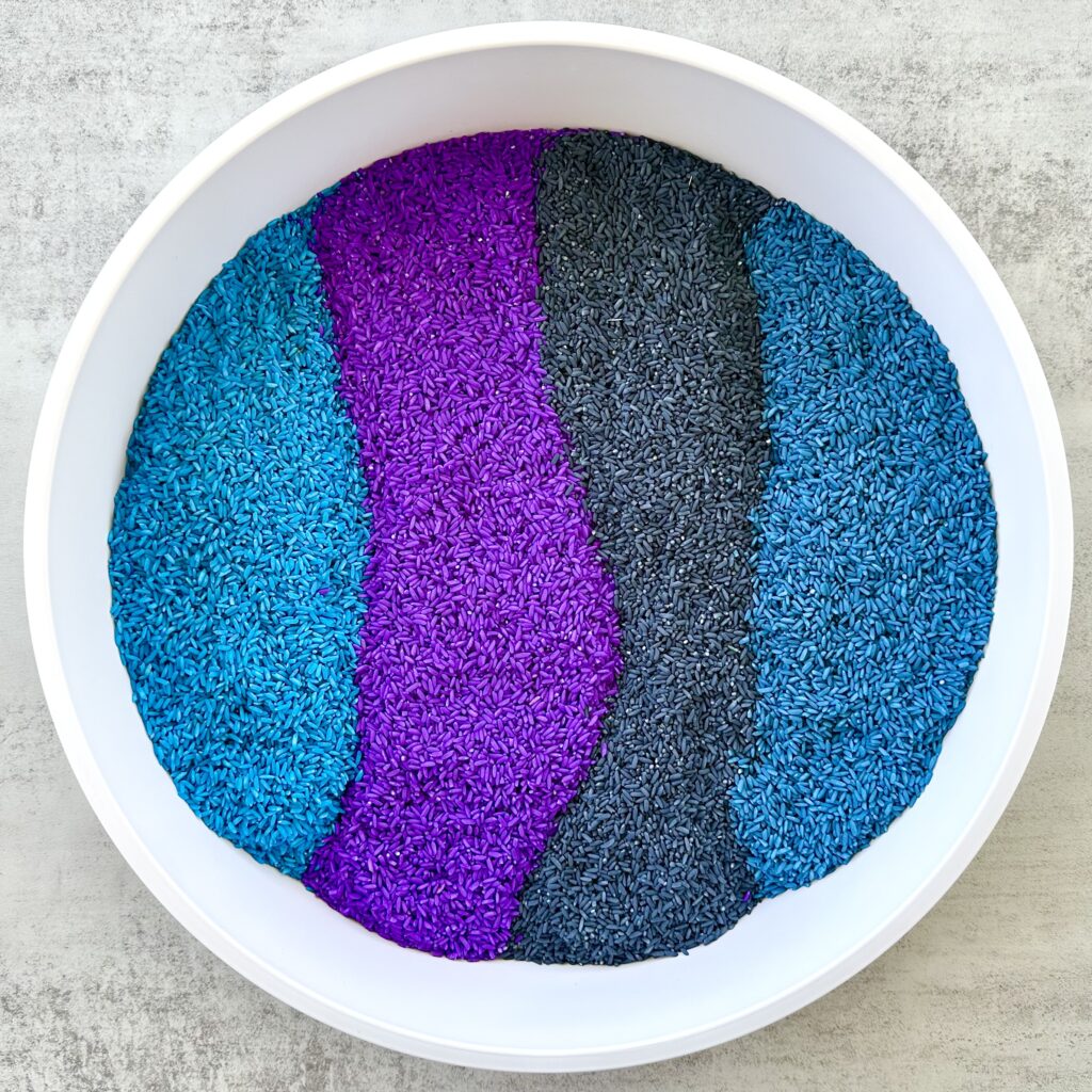 How To Make An Outer Space Galaxy Rice Sensory Bin
