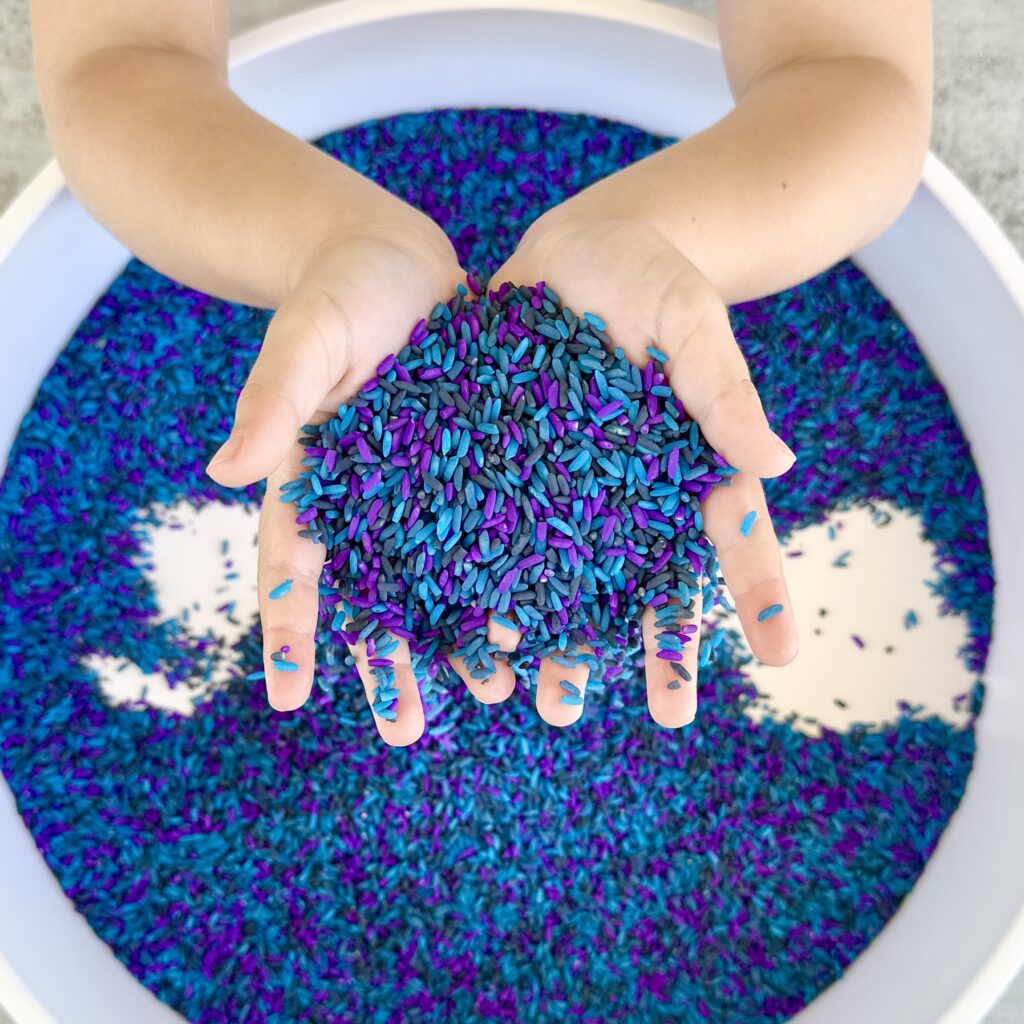 How To Make An Outer Space Galaxy Rice Sensory Bin