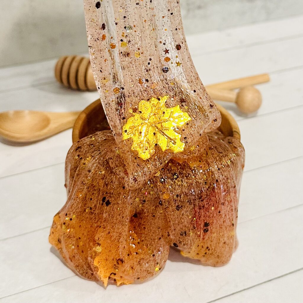 Fall Leaves and Glitter Slime - The Best Fall Sensory Activities For Kids