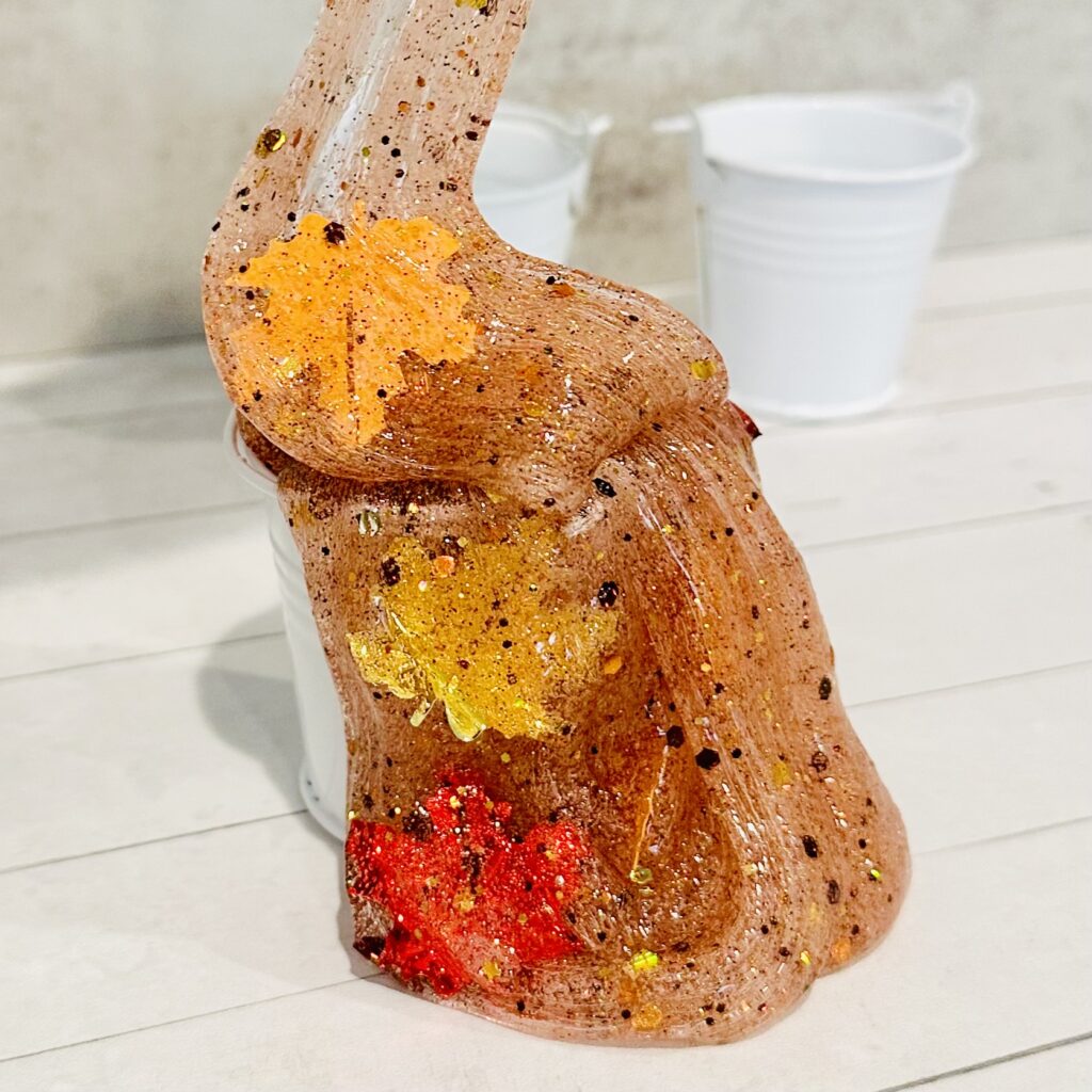 How To Make Fall Leaves and Glitter Slime (No Borax!)