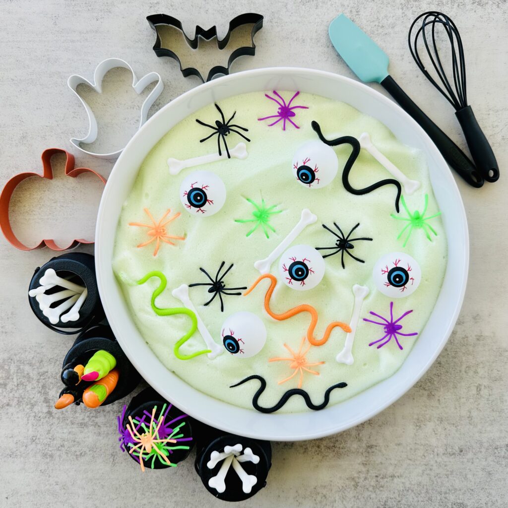 Taste-Safe Chickpea Foam Witches Brew Sensory Bin