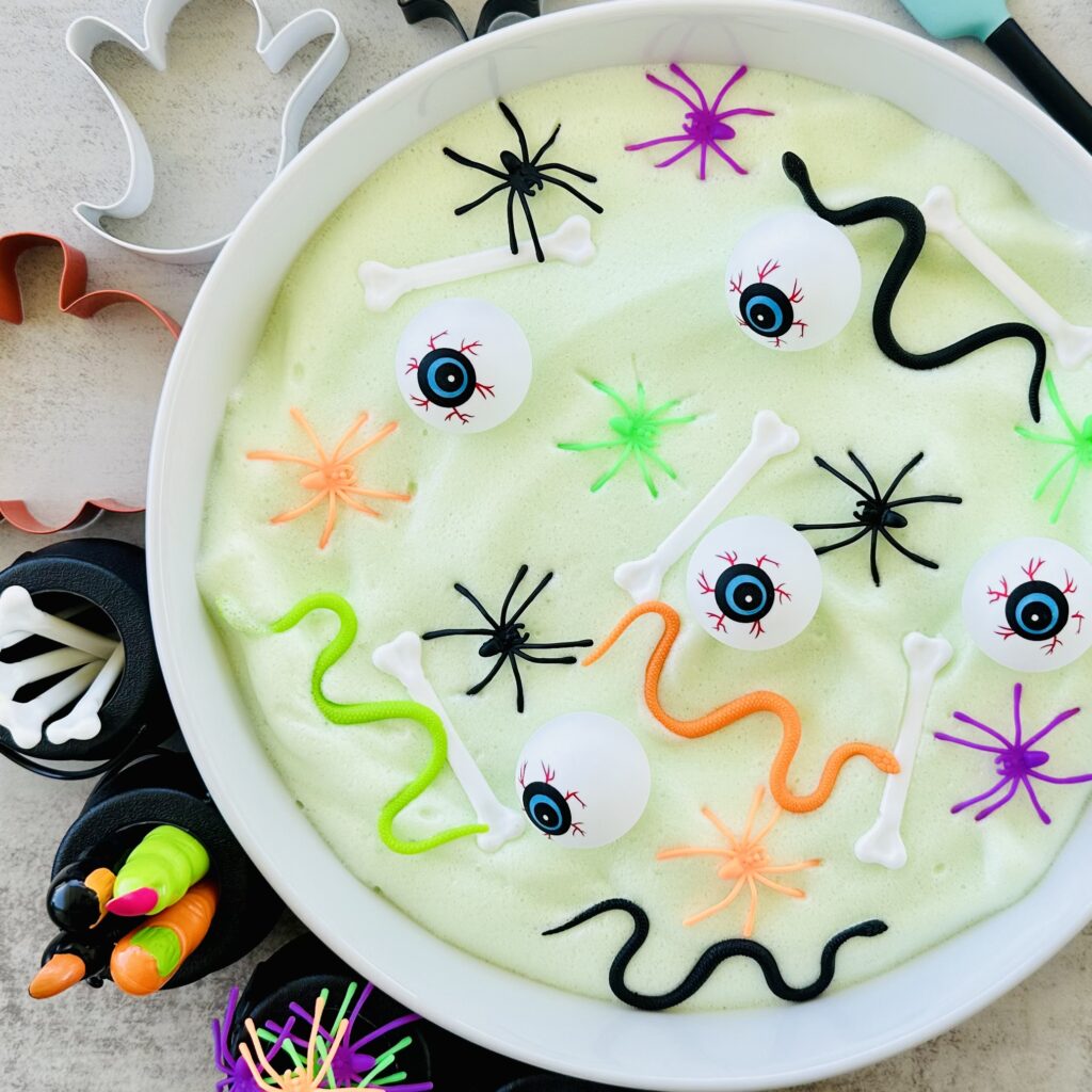 Taste-Safe Chickpea Foam Witches Brew Sensory Bin