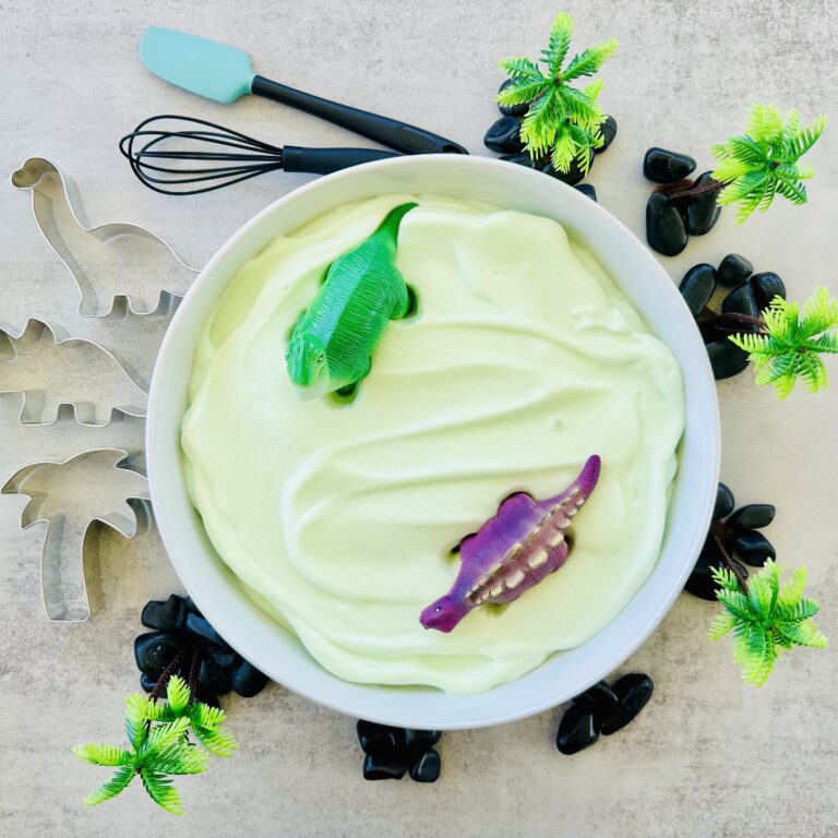 How To Make A Dinosaur Chickpea Foam Sensory Bin