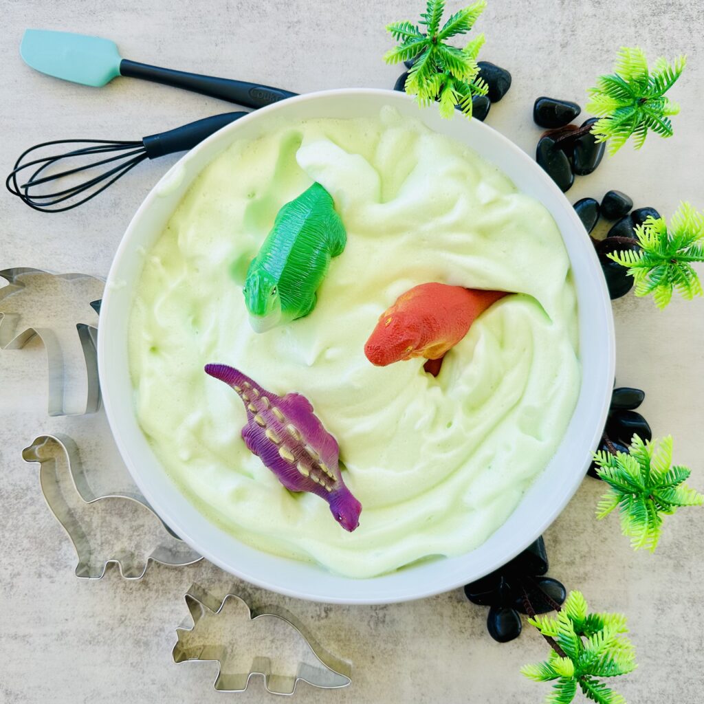 How To Make A Dinosaur Chickpea Foam Sensory Bin