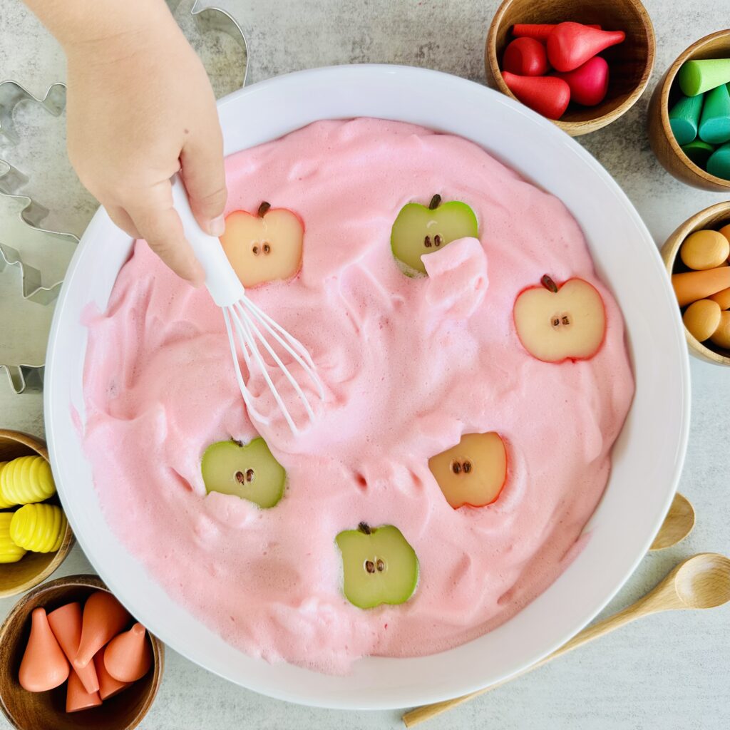 How To Make Taste-Safe Chickpea Foam Fall Sensory Bin