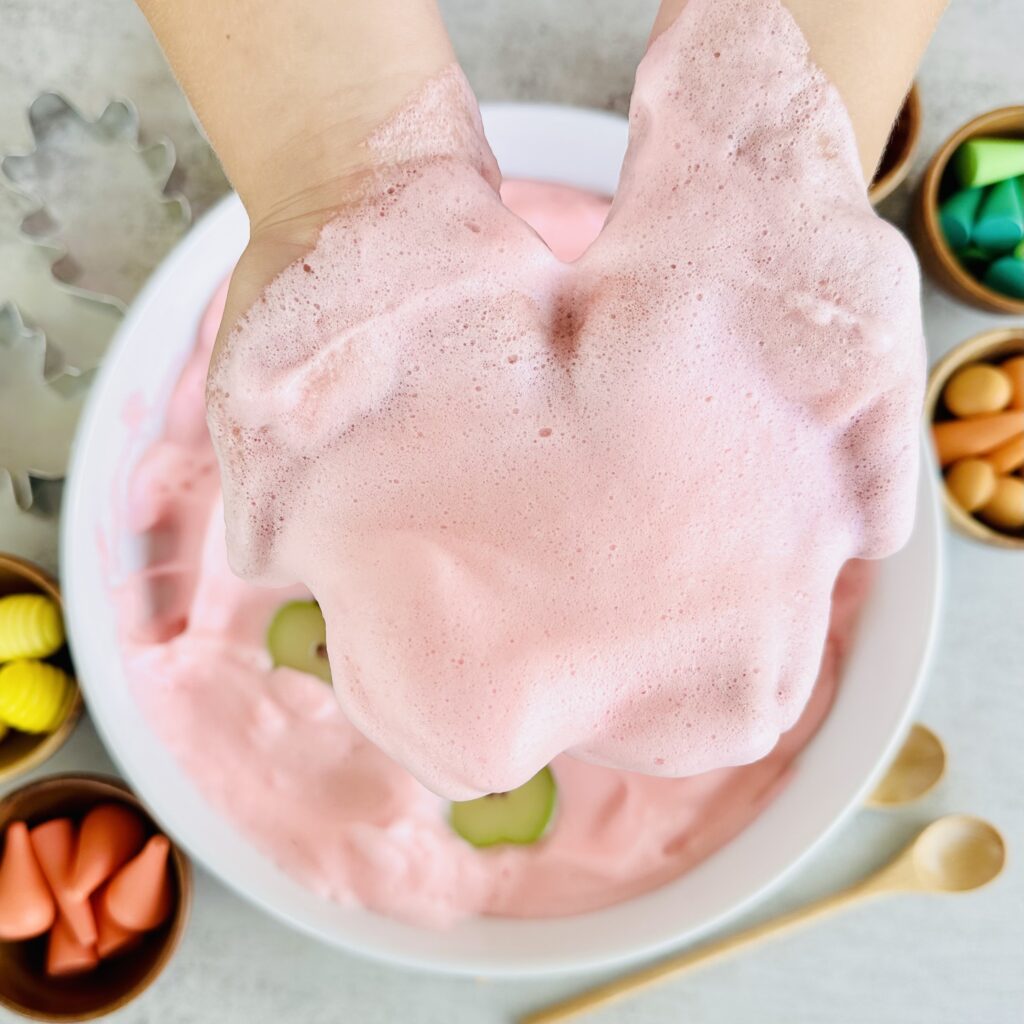 How To Make Taste-Safe Chickpea Foam Fall Sensory Bin
