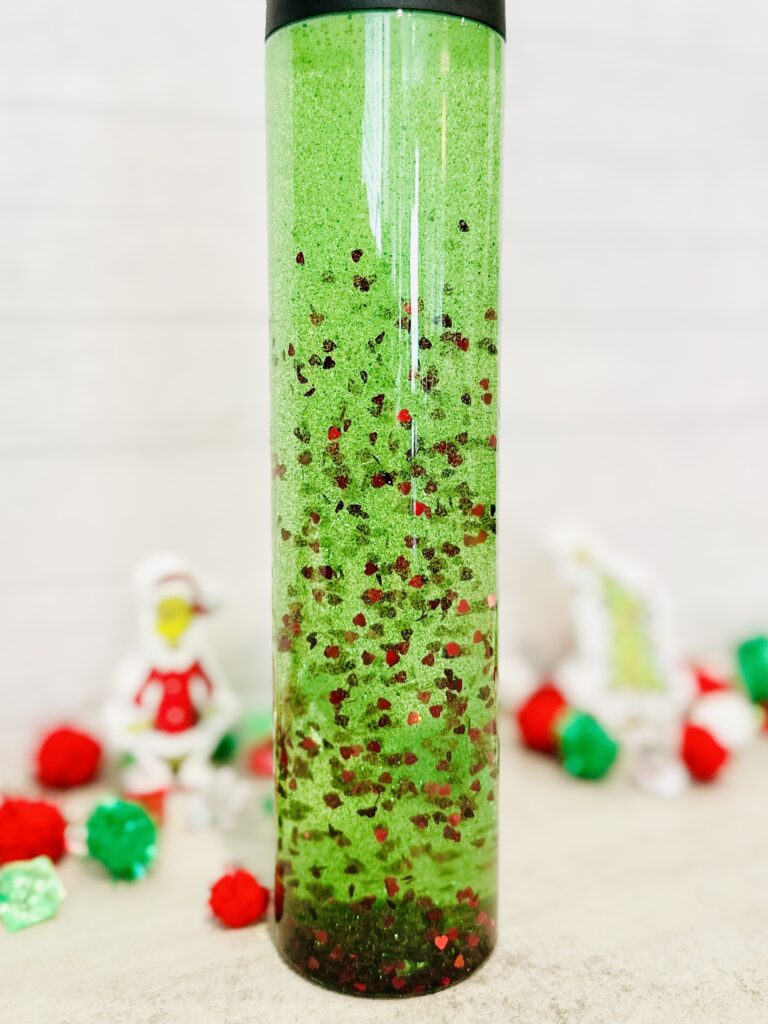 How To Make a DIY Grinch Sensory Bottle