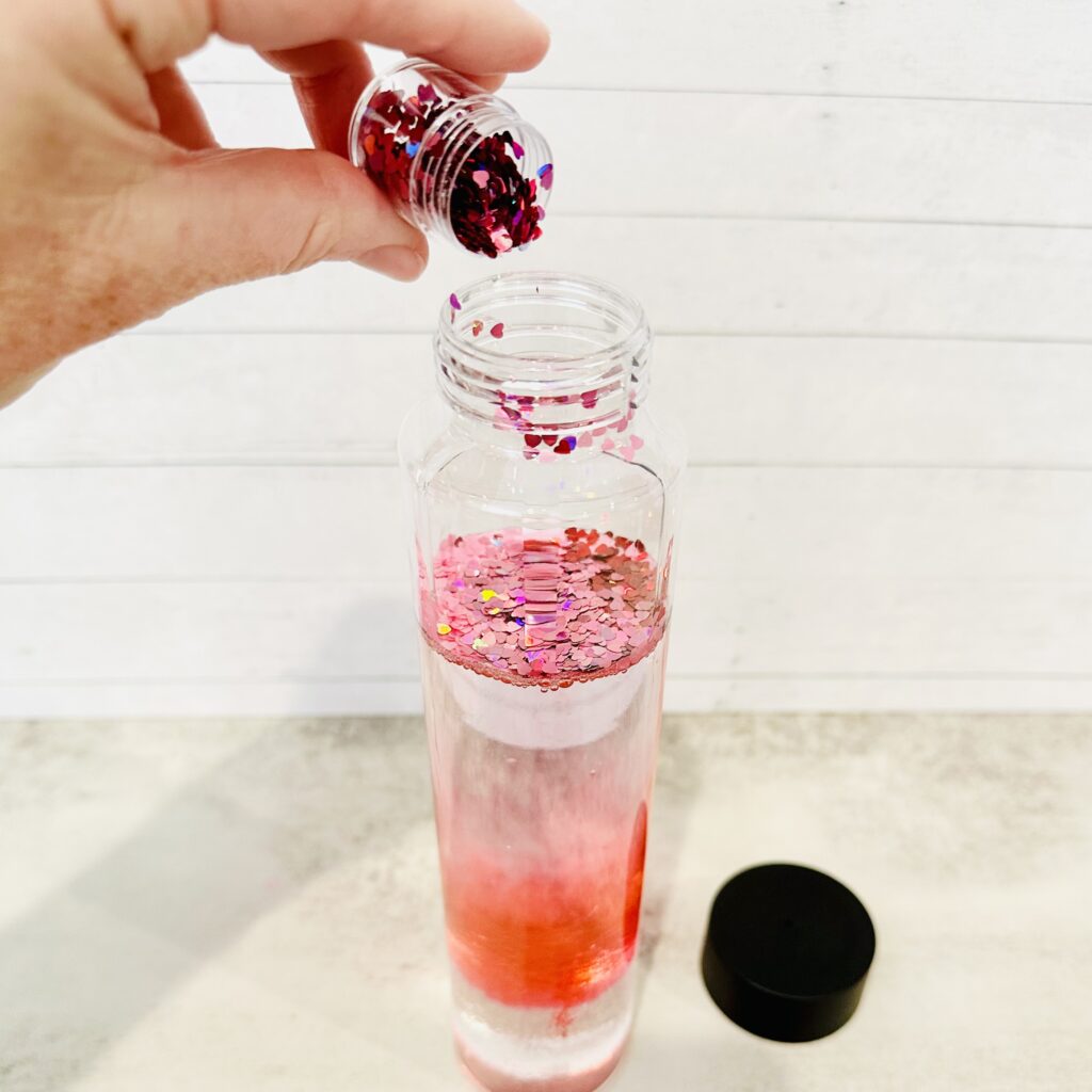 DIY Glitter & Hearts Valentine's Day Sensory Bottle