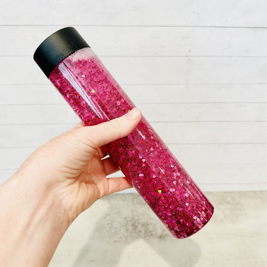 DIY Glitter & Hearts Valentine's Day Sensory Bottle